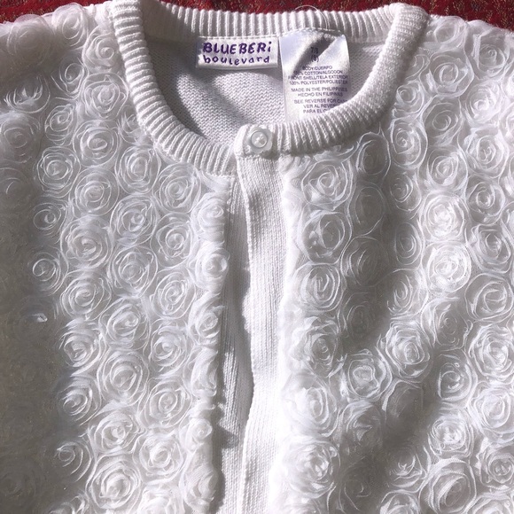 Girls sz 7/8 cropped sweater floral pattern toile - Picture 2 of 4